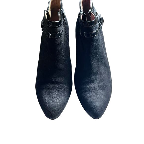 Sofft Black Suede Stiletto Heel Almond Toe Ankle Booties Size 8M - Picture 3 of 13